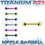 utbbnps anodized titanium g23 barbells nipple piercing