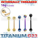 utbbsin pvd plating titanium 14g barbell balls internal