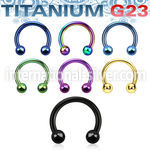 utcbb3 anodized astm f 136 titanium horseshoe two balls