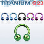 utcbb5 anodized titanium g23 circular barbell, 14g 5mm balls