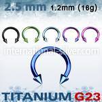 utcben25 horseshoes anodized titanium g23 implant grade eyebrow