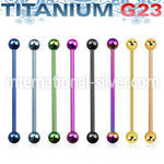 utinb straight barbells anodized titanium g23 implant grade 