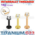 utlbin12 pvd plating titanium labret stud 16g cz internal