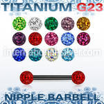 utnpfr5 straight barbells anodized titanium g23 implant grade nipple