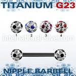 utnpfr5a straight barbells anodized titanium g23 implant grade nipple