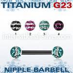 utnpfr5d straight barbells anodized titanium g23 implant grade nipple