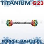 utnpfr5r straight barbells anodized titanium g23 implant grade nipple