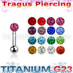 utrg7 titanium tragus 16g gem ferido ball 3mm ball