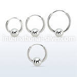 vbcr14m 925 silver ball closure earrings (1.6mm) with 5mm ball