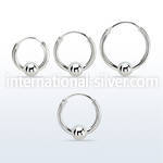 vbcr14s 925 silver ball closure earrings (1.6mm) with 4mm ball