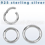vsegh14 925 silver seamless and segment rings ear lobe septum piercing