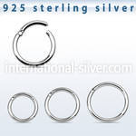 vsegh16 925 silver seamless and segment rings ear lobe septum piercing