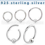 vsegh16b3 sterling silver hinged segment hoop 16g