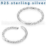 vsghb16 sterling silver hinged segment hoop 16g twisted