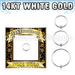 w14hob 14k white gold endless nose hoop with ball