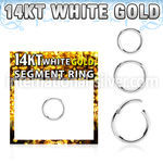 wsegh16 14 karat white gold hinged segment hoop 16g