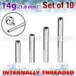 xbb14gin steel barbell bars 14g internal 10pcs