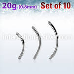 xbn20g set w 316l steel eyebrow banana posts w 0.8mm threading