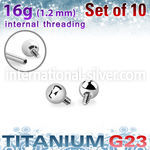 xubal2i titanium 2mm balls 09 threading 10pcs