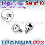 xubal3gi titanium 3mm balls internal threading bars