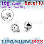 xubal3i titanium 3mm balls internal threading bars