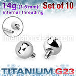 xubal4i titanium 4mm balls internal threading bars