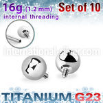xubal4si titanium 4mm balls internal threading bars