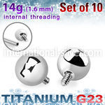 xubal6i titanium 6mm balls threading 10pcs