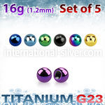 xubt25 loose body jewelry parts anodized titanium g23 implant grade 