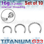 xucb16gi titanium internal threading horseshoe bars 10pcs