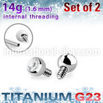 xujb3gi titanium 3mm press fit gem balls 2pcs