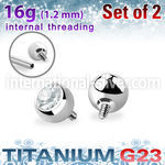 xujb4si titanium 4mm press fit gem balls 2pcs