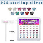 yxbufm36 silver bend it to fit nose studs 22g butterfly 36