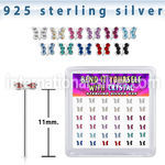 yxbutm36 silver bend it to fit nose studs butterfly color 36