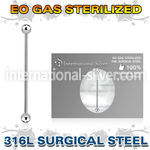 zbbinds surgical steel industrial barbell eo gas sterilized