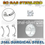 zbne2czin sterilized steel curved barbell 16g cz internal