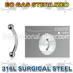 zbneb2 sterilized steel curved barbell 18g two 2mm balls