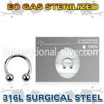 zcb18b3 surgical steel horseshoe sterilized 3mm balls