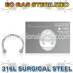 zcbeb2 surgical steel horseshoe eo gas 2mm balls