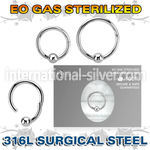 zhbcrb16 sterilized steel hinged captive bead ring 16g ball