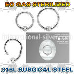 zhbcrc16 sterilized steel hinged captive bead ring 16g gem