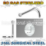 znsb18 sterilized surgical steel nose screw 18g 2mm ball