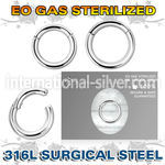 zsegh10 sterilized surgical steel hinged segment hoop 10g