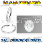 zsgsh10 sterilized steel hinged segment hoop 16g cnc cz