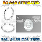 zsgsh11 sterilized steel hinged segment hoop cz on side