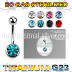 zubn1cg sterilized titanium curved barbell gem titanium ball