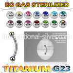 zubne2c eo gas sterilized piercing titanium g23 eyebrow banana 3mm balls