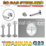 zulbb3in sterilized titanium labret stud 16g ball internal