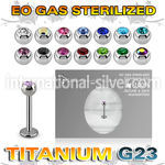 zulbc3 eo gas sterilized piercing titanium g23 labret color crystal ball