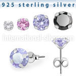 zzrdm 925 silver ear ring ear stud piercing